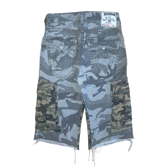 True Religion Camo Cargo Shorts 32"