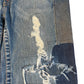 True Religion Jeans Stone Washed Thigh Repair 30"-32"