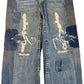 True Religion Jeans Stone Washed Thigh Repair 30"-32"