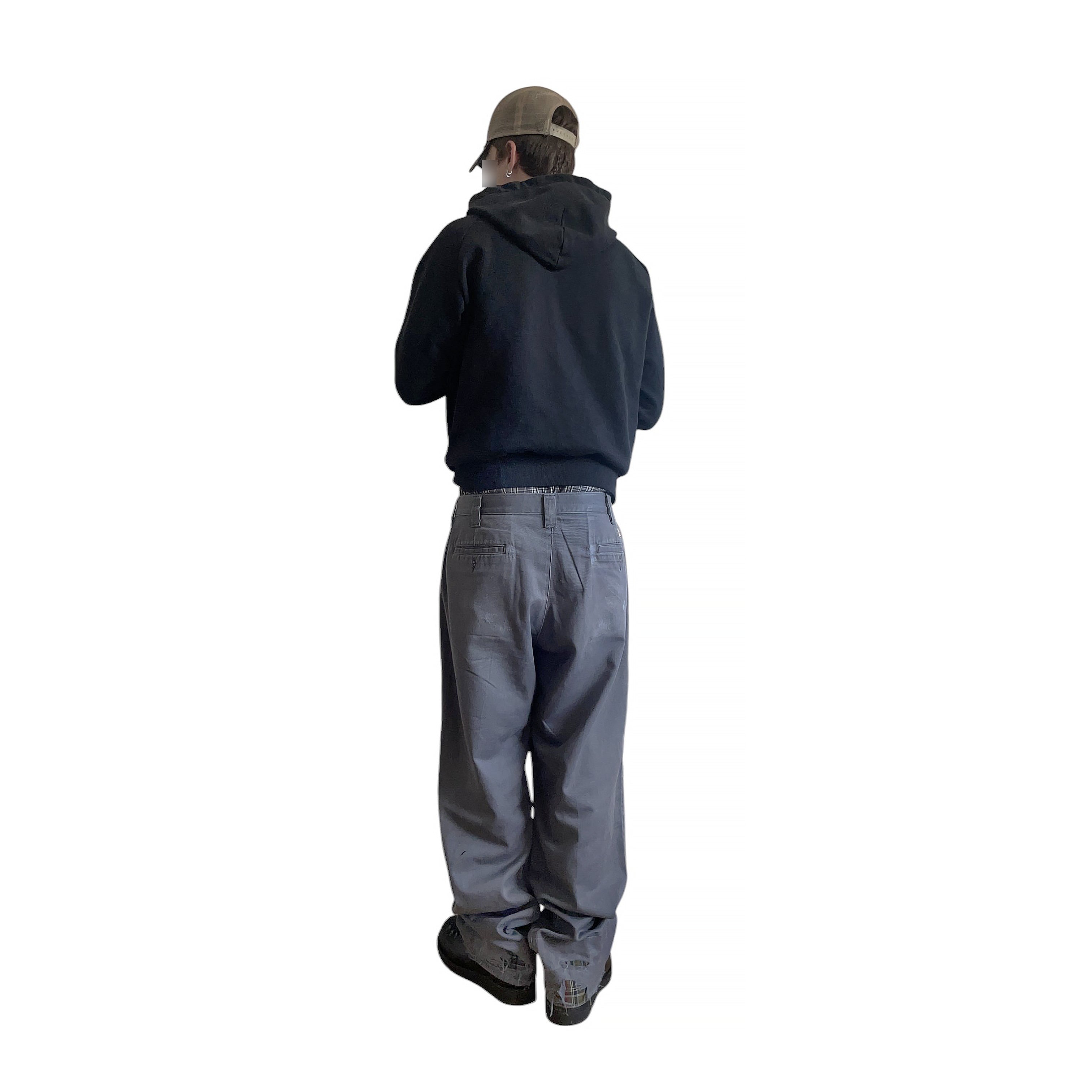 Carhartt - Repaired Pleated Pant, Aged Grey Cotton Twill