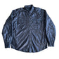 Repaired Black Leather Overshirt/Jacket - Military style pocket reinforcement. [001]