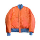 Repaired Military MA-1 Style Jacket Silver Nylon Reversible Orange lining [0012]