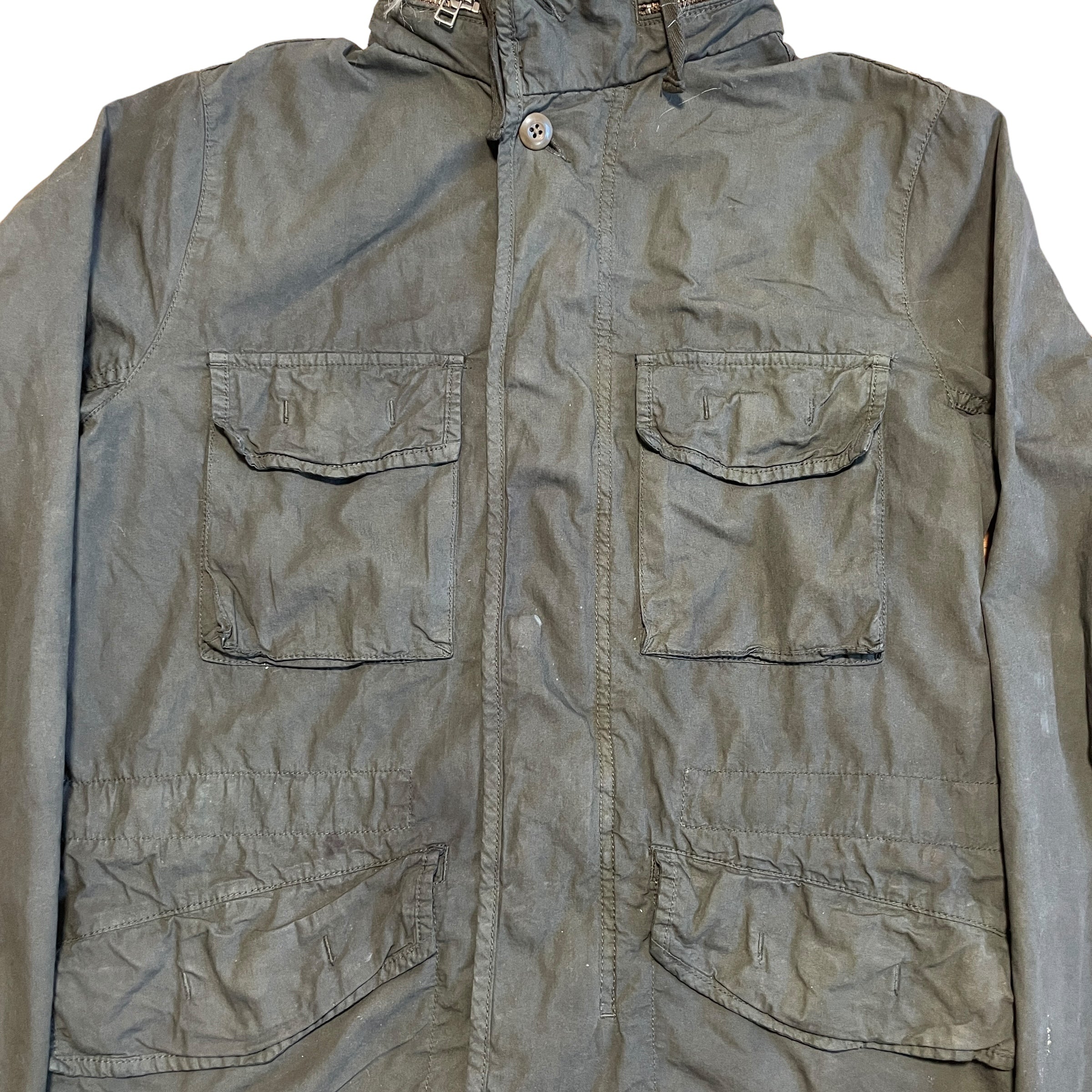 Repaired Military M-65 Style Jacket MOD Fur Trim Cotton