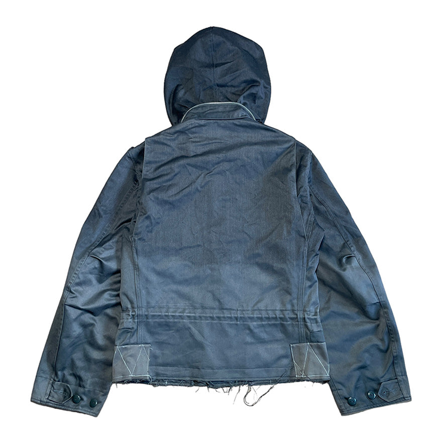 Repaired Military M-65 Style Jacket MOD Fur Trim Gradient Over-dye