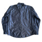 Repaired Black Leather Overshirt/Jacket - Military style pocket reinforcement. [001]