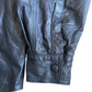Repaired Black Leather Overshirt/Jacket - Military style pocket reinforcement. [001]