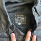 Repaired Black Leather Overshirt/Jacket - Military style pocket reinforcement. [001]