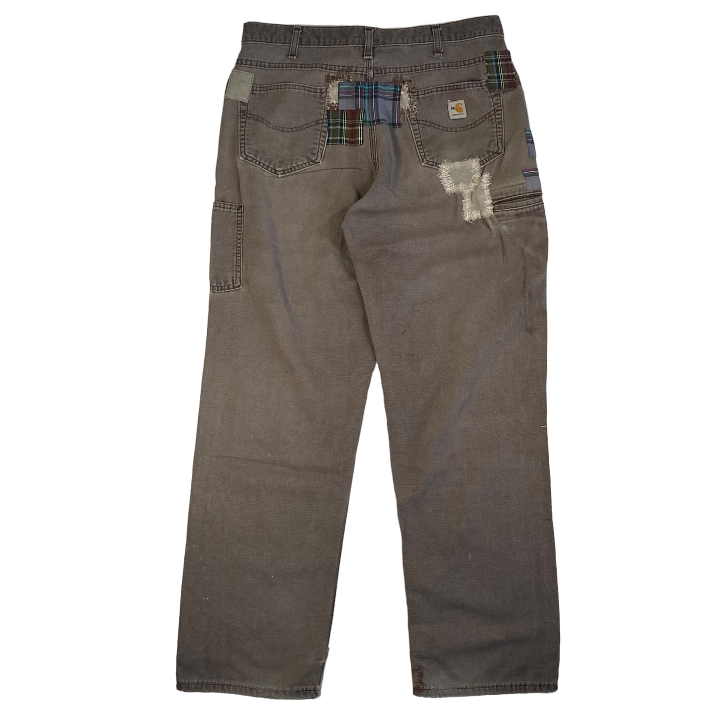 Carhartt Chocolate Plaid Patch Repaired Painter Pant  [ 031 ]