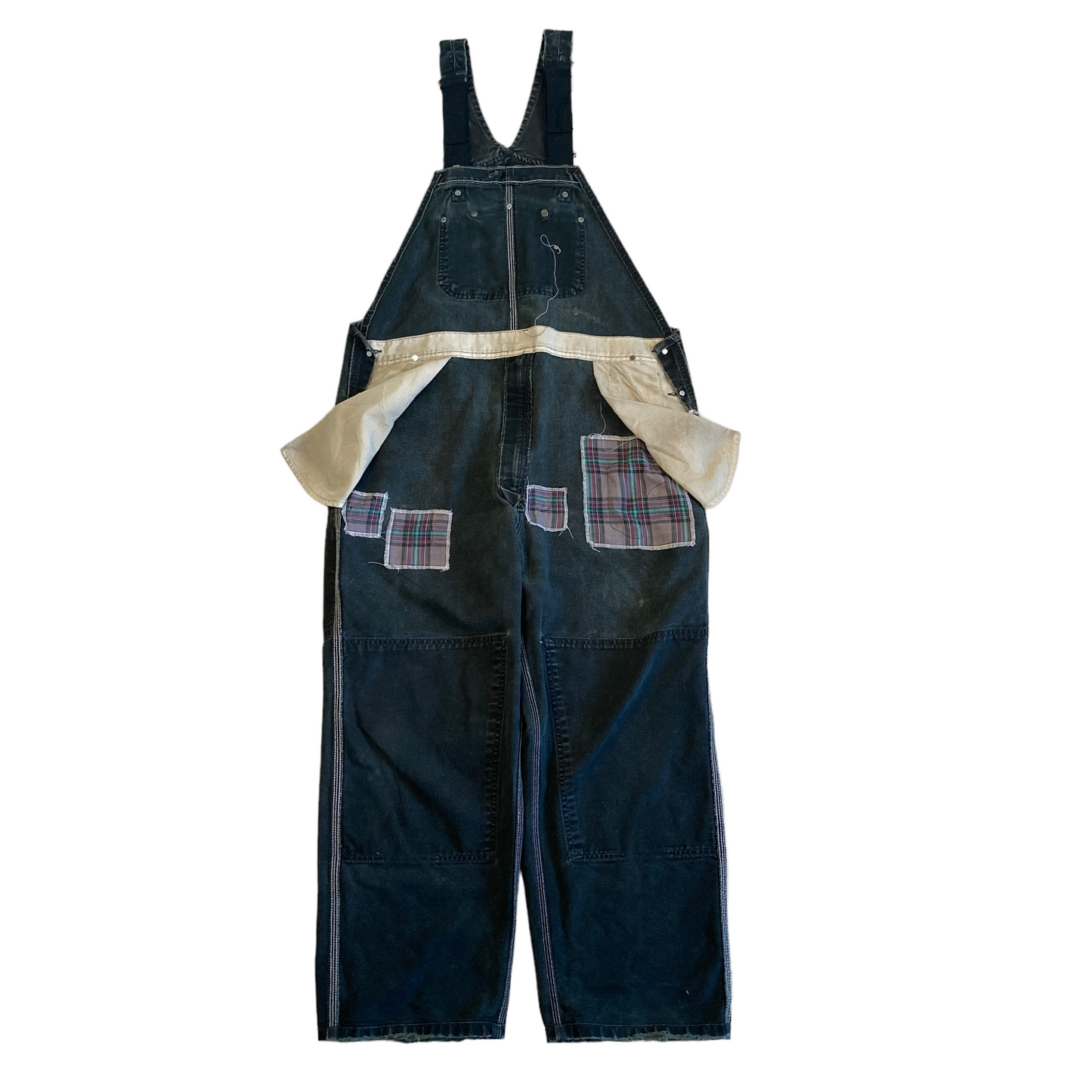 Carhartt Black Overall Plaid Repair and Strap Replacement [ 066 ]