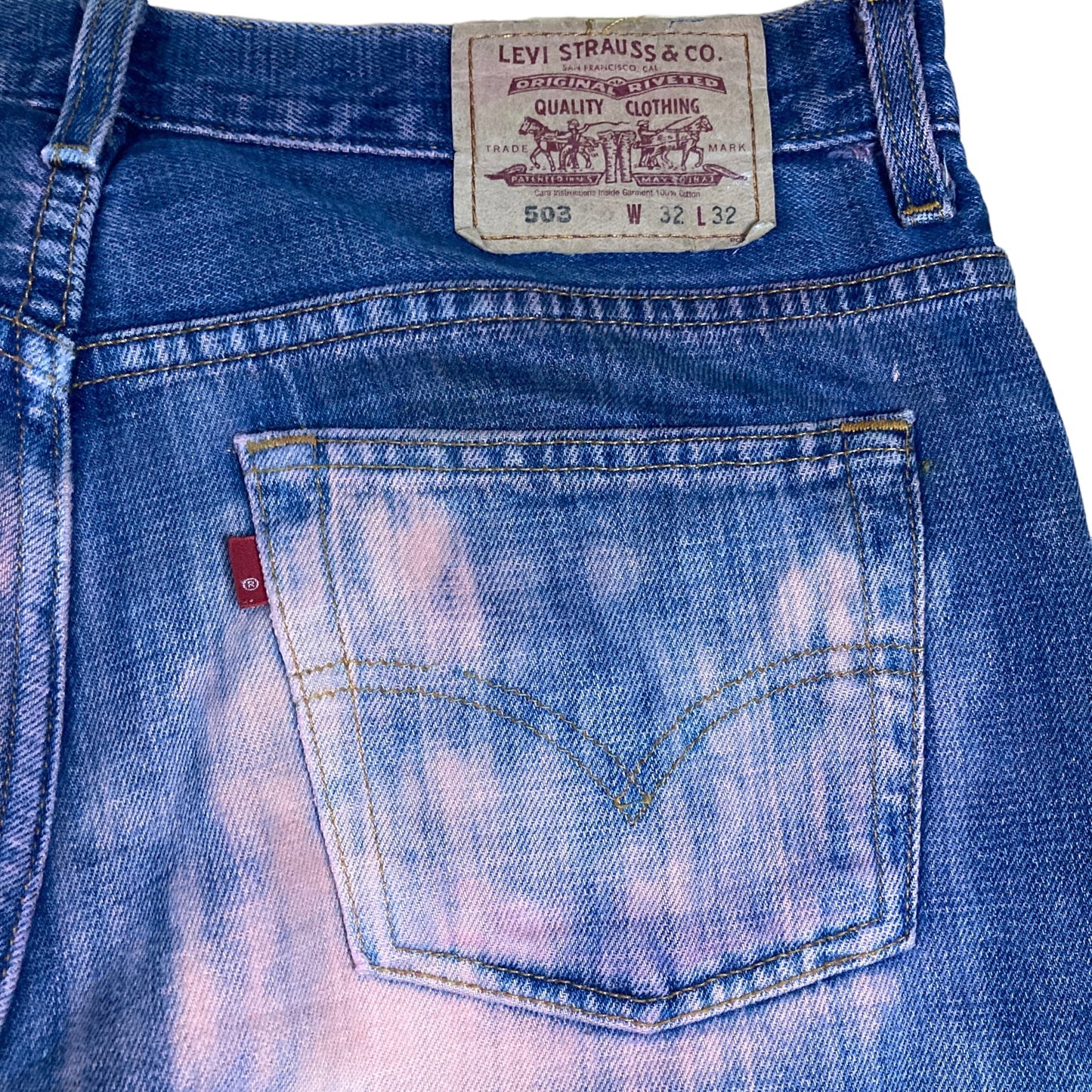 Levis 503 Pink Over-dye Denim 32"