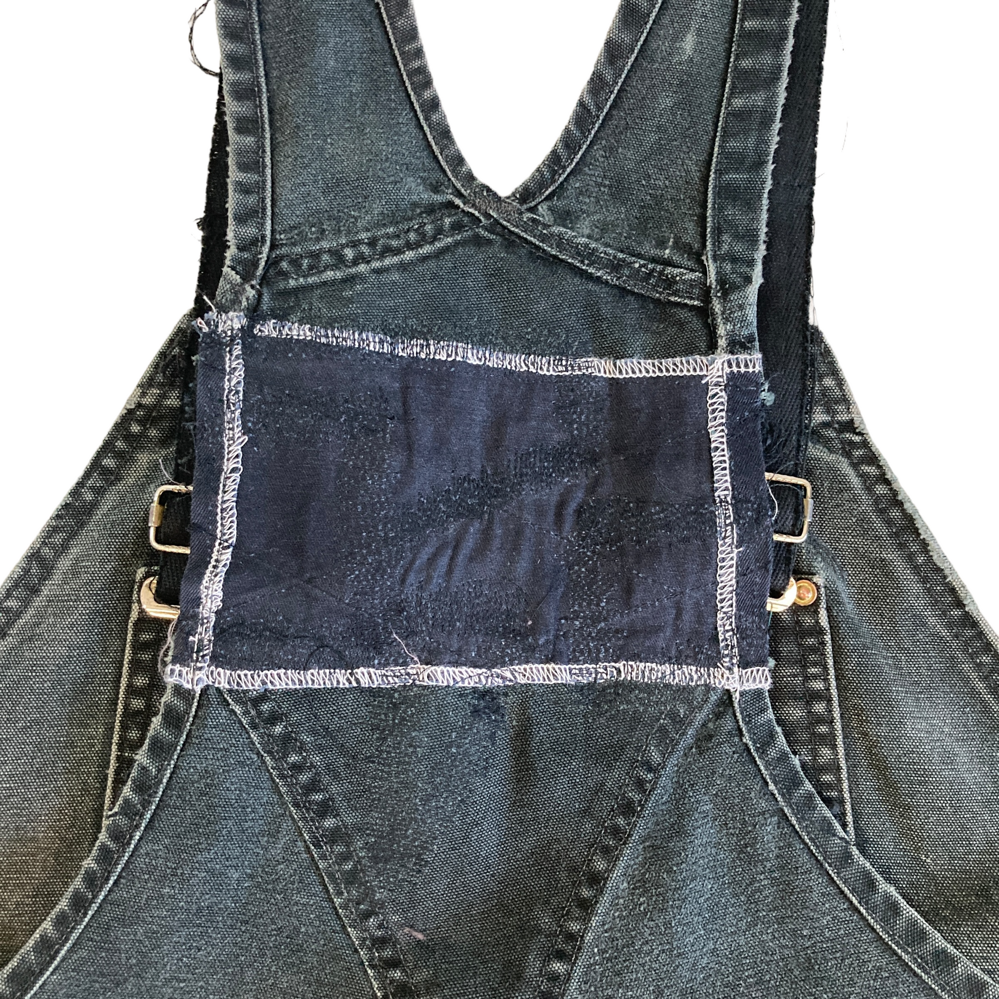 Carhartt Black Overall Plaid Repair and Strap Replacement [ 066