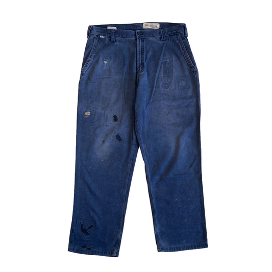 Carhartt Navy Plaid Repairs Pant  [ 026 ]