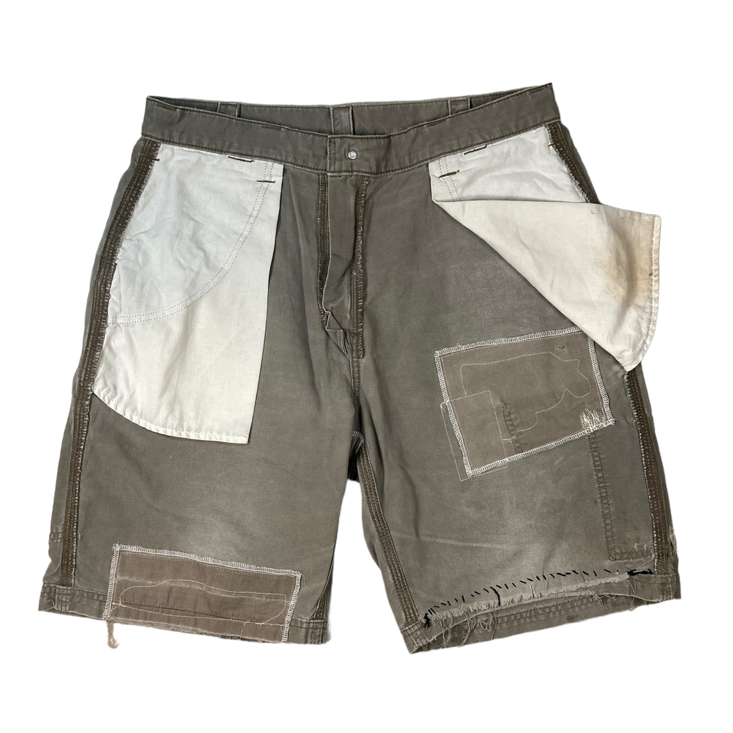 Carhartt Grey Plaid Patchwork Painter Shorts [ 048 ]