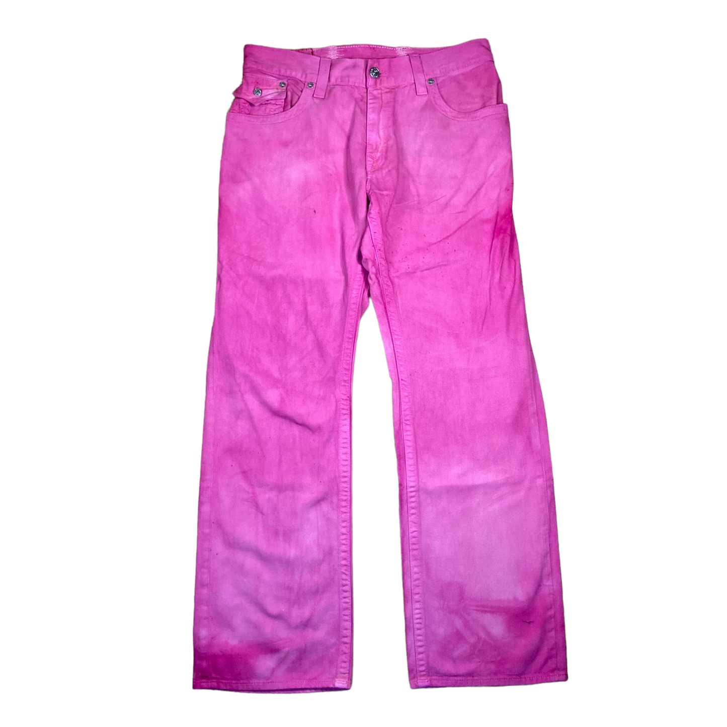 True Religion Pink Over-dye Herringbone Pant 33"