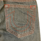 True Religion Denim Baggy Jeans Red Contrast Stitch 33"