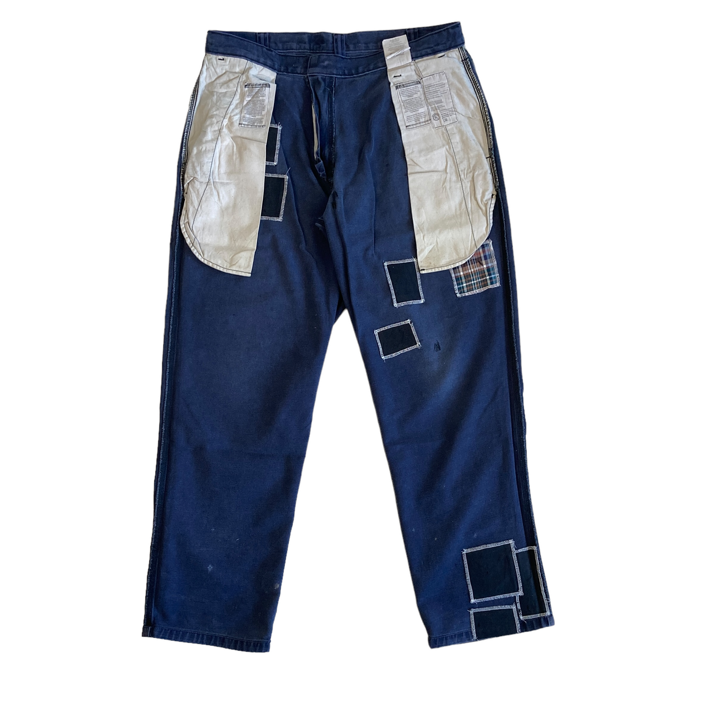 Carhartt Navy Plaid Repairs Pant  [ 026 ]