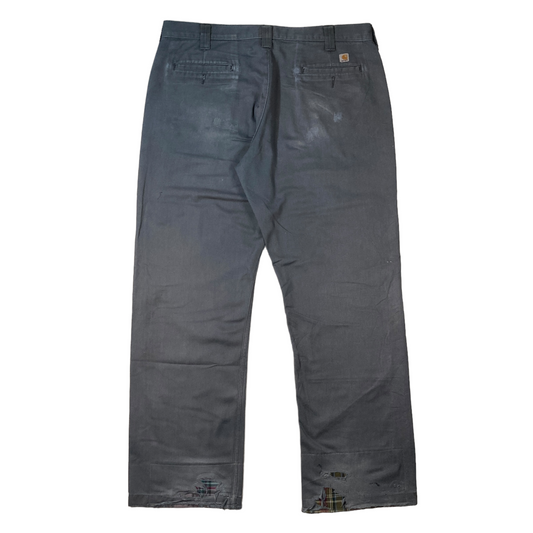 Carhartt Grey Repaired Plaid Patch Chino Pant [ 039 ]