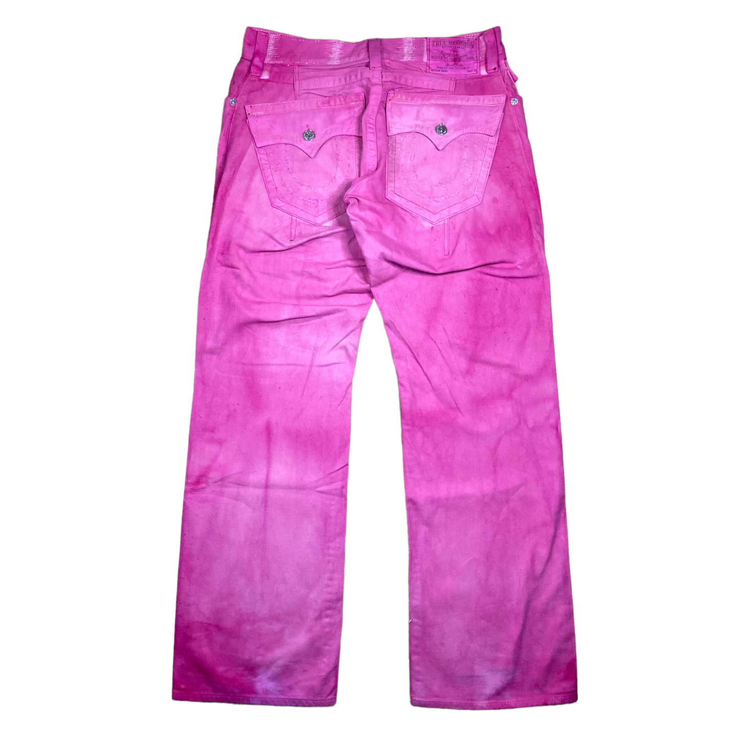 True Religion Pink Over-dye Herringbone Pant 33"