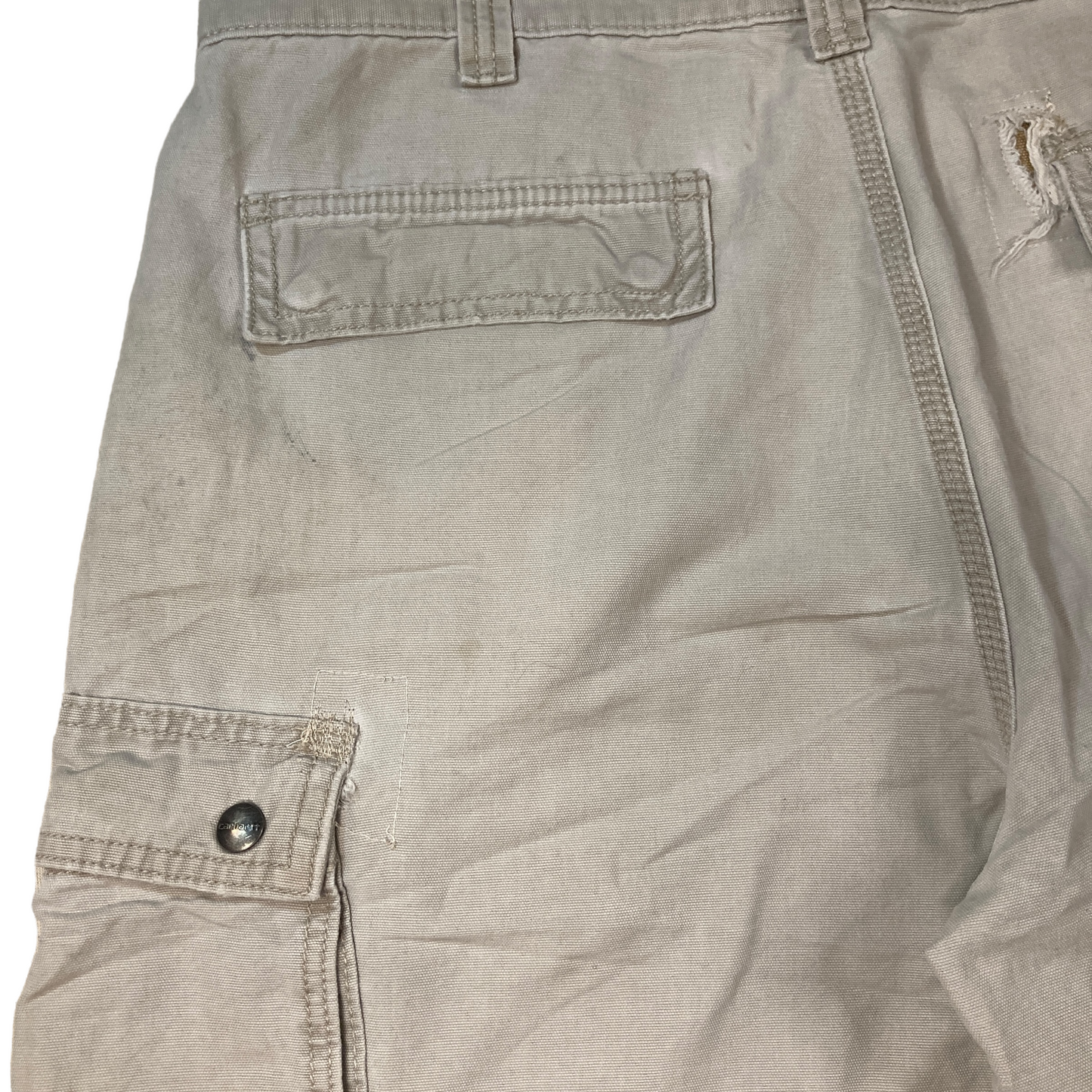 Carhartt Repaired Cream/Khaki Cargo Shorts [ 050 ]