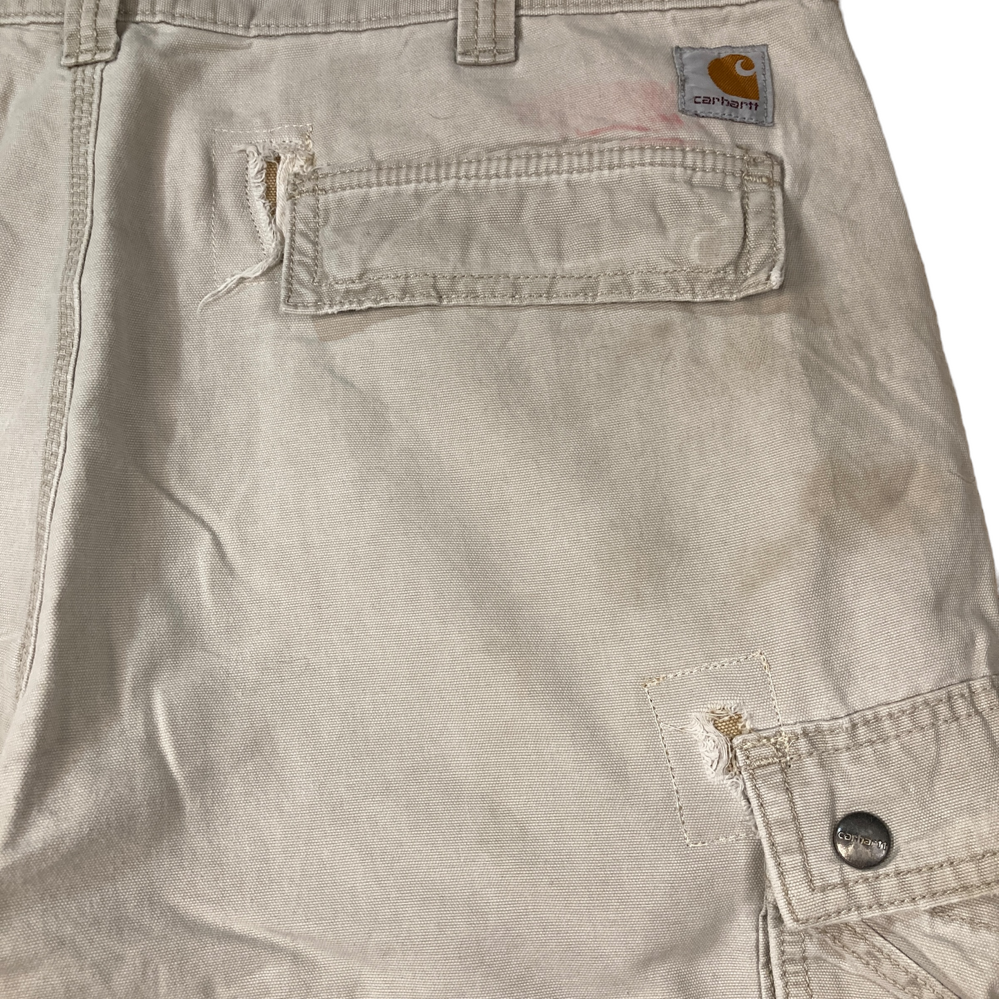 Carhartt Repaired Cream/Khaki Cargo Shorts [ 050 ]