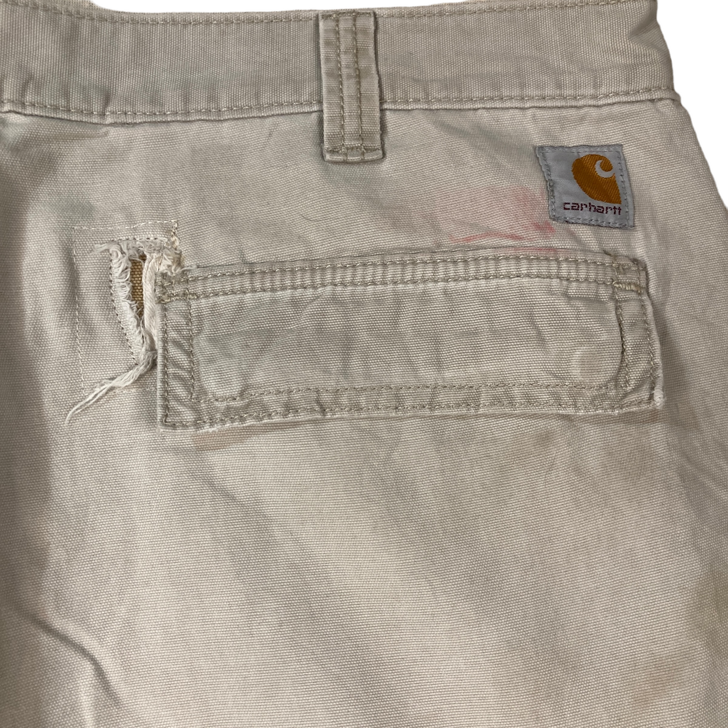 Carhartt Repaired Cream/Khaki Cargo Shorts [ 050 ]