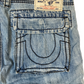 True Religion Light Baggy Denim Cargo Short 34"