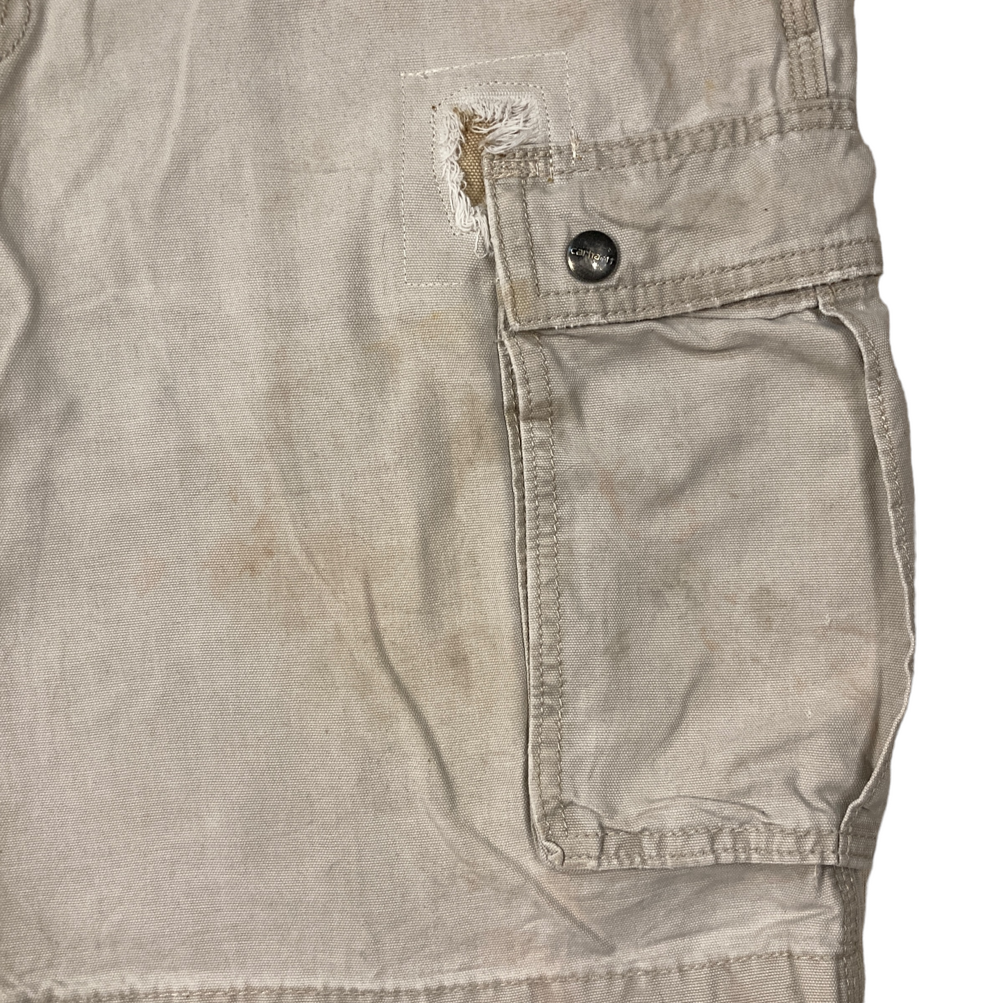 Carhartt Repaired Cream/Khaki Cargo Shorts [ 050 ]