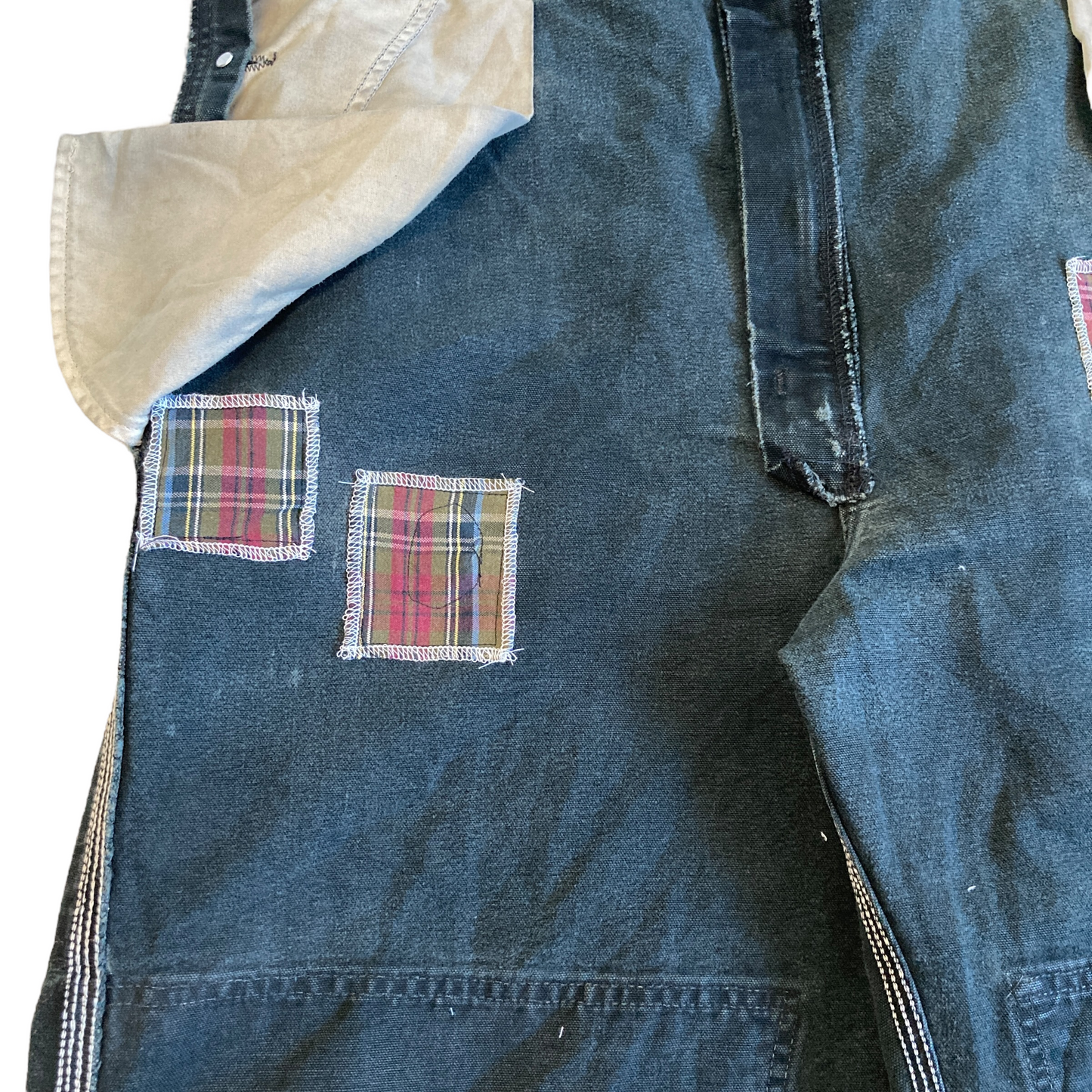 Carhartt Black Overall Plaid Patch Repair [ 067 ]