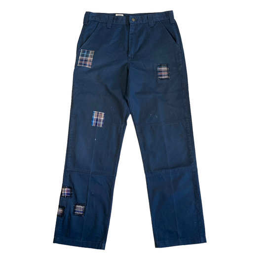 Carhartt Navy Plaid Patchwork Chino Pant  [ 028 ]