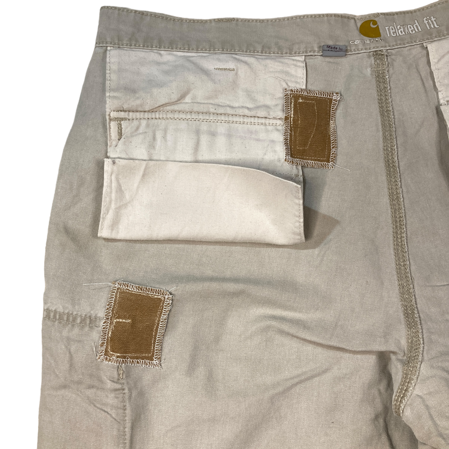 Carhartt Repaired Cream/Khaki Cargo Shorts [ 050 ]