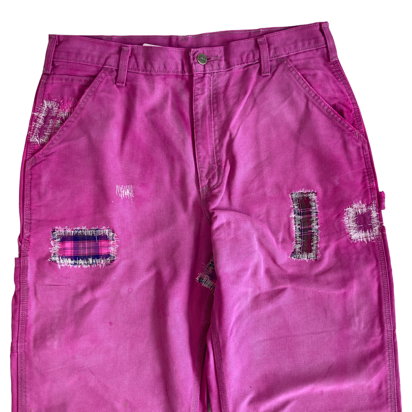 Carhartt Pink Re-Active Plaid Patch Painter Pant [ 004 ]