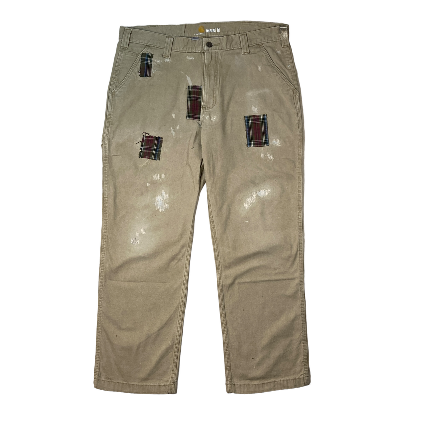 Carhartt Beige Tartan Patchwork Painter Pant [ 051 ]