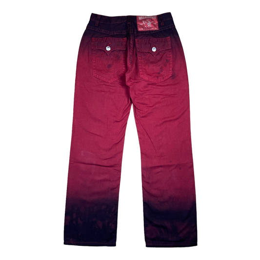 True Religion Red Gradient Over-dye pant 33"