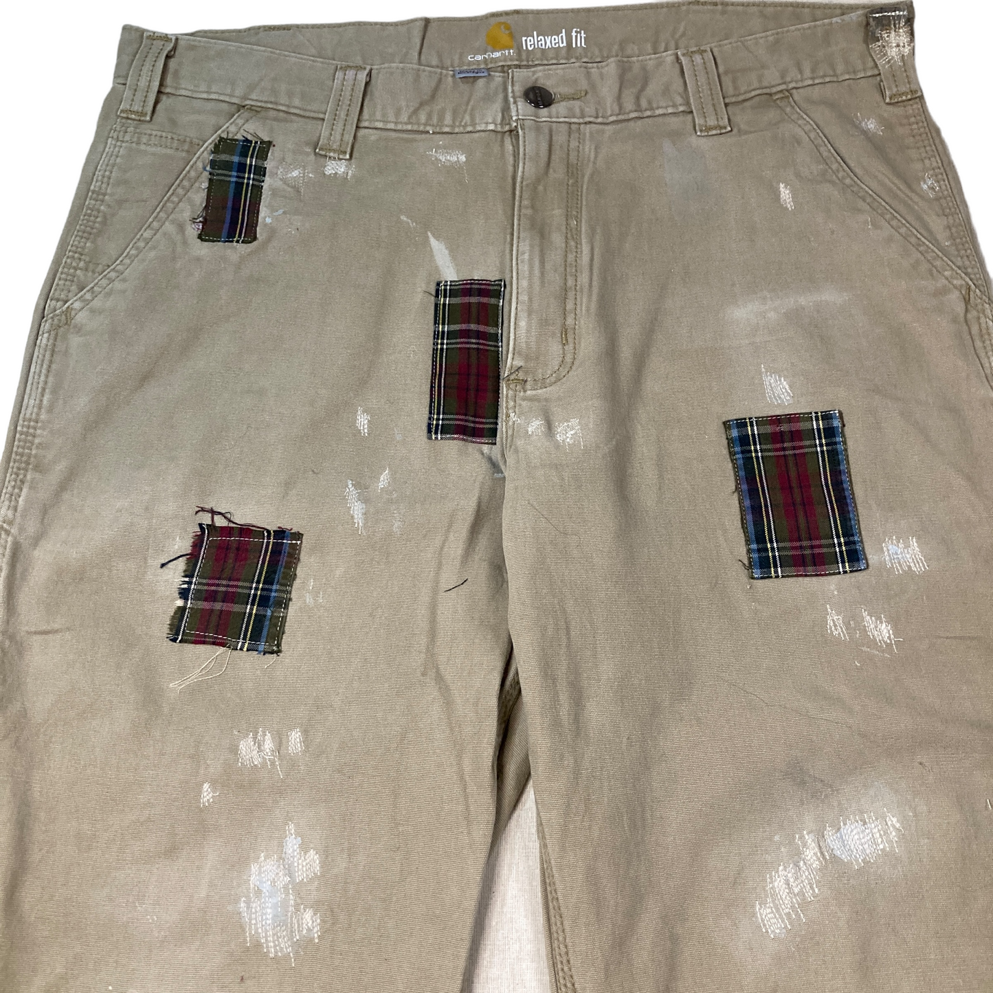 Carhartt Beige Tartan Patchwork Painter Pant [ 051 ]