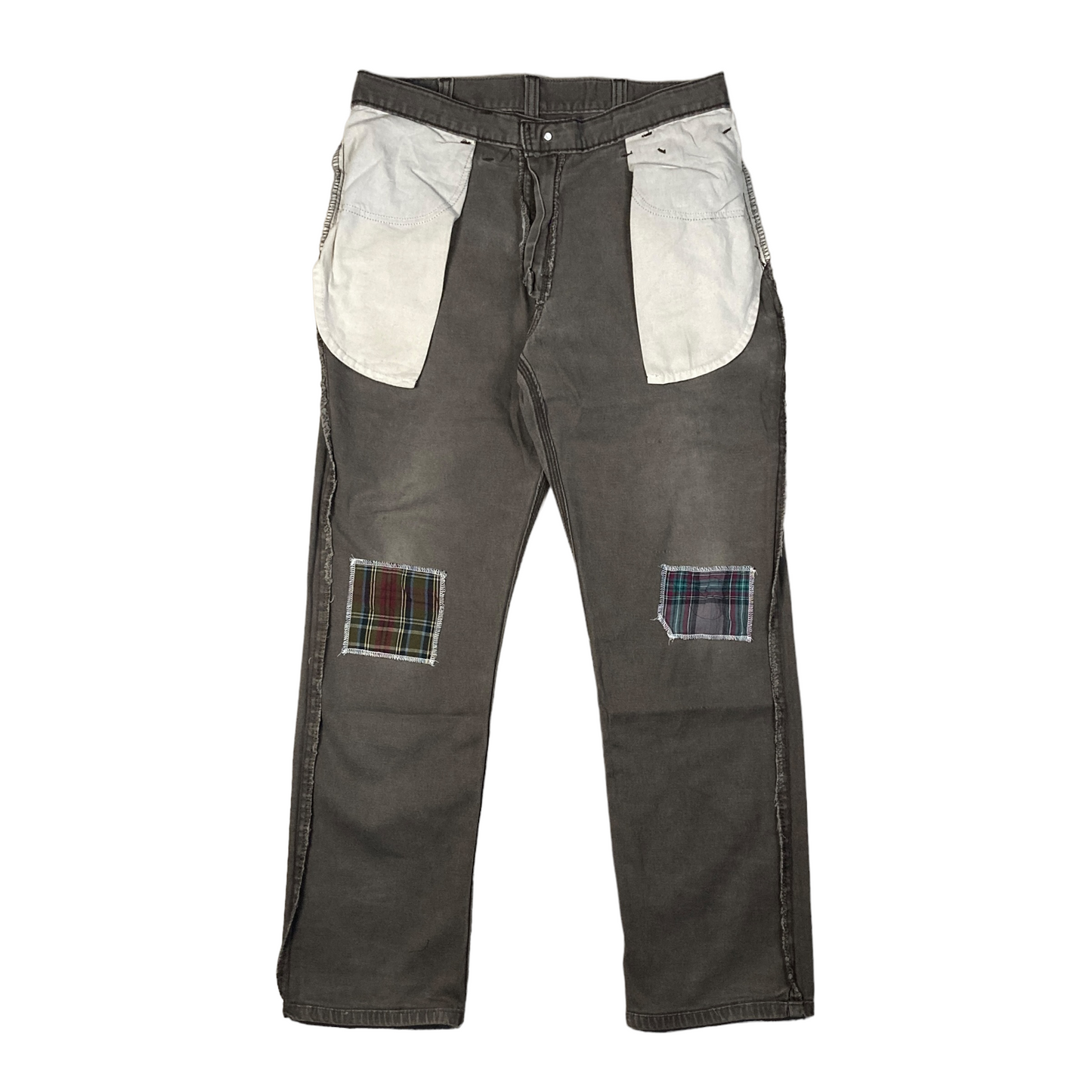 Carhartt Chocolate Double Knee Plaid Patch Pant  [ 034 ]