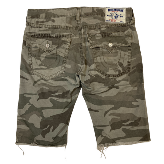 True Religion Cotton Cut Off Camo Short 36"