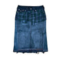 True Religion Deconstructed Plaid Denim Skirt 28"