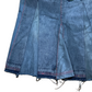 True Religion Deconstructed Plaid Denim Skirt 28"