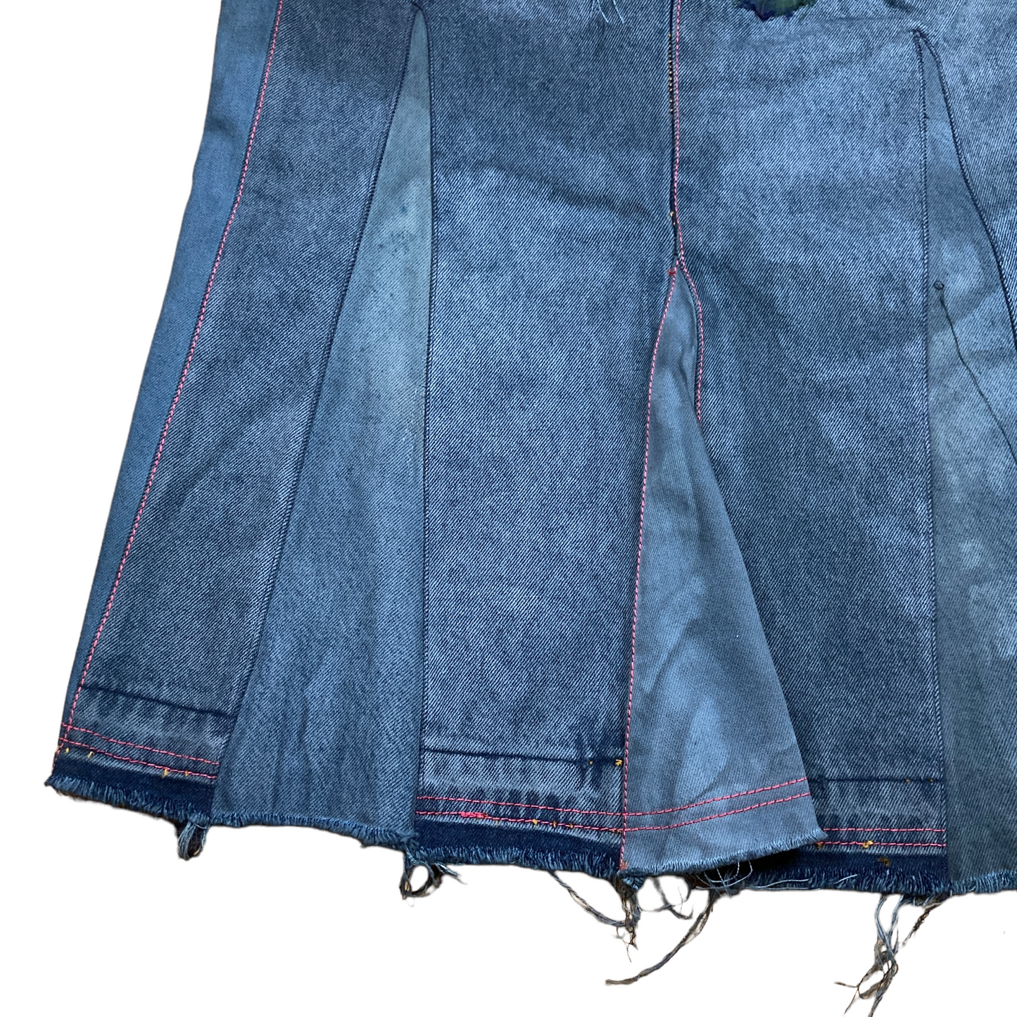 True Religion Deconstructed Plaid Denim Skirt 28"