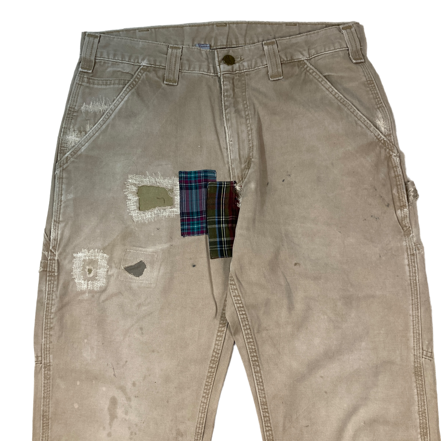 Carhartt Khaki Plaid Patchwork Painter Pant [ 052 ]